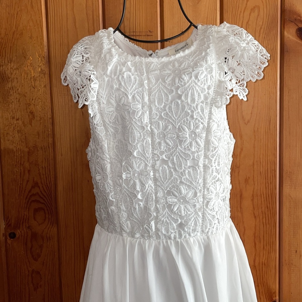 Francescas white lace dress wedding dress bride dress formal dress size medium - Picture 3 of 7